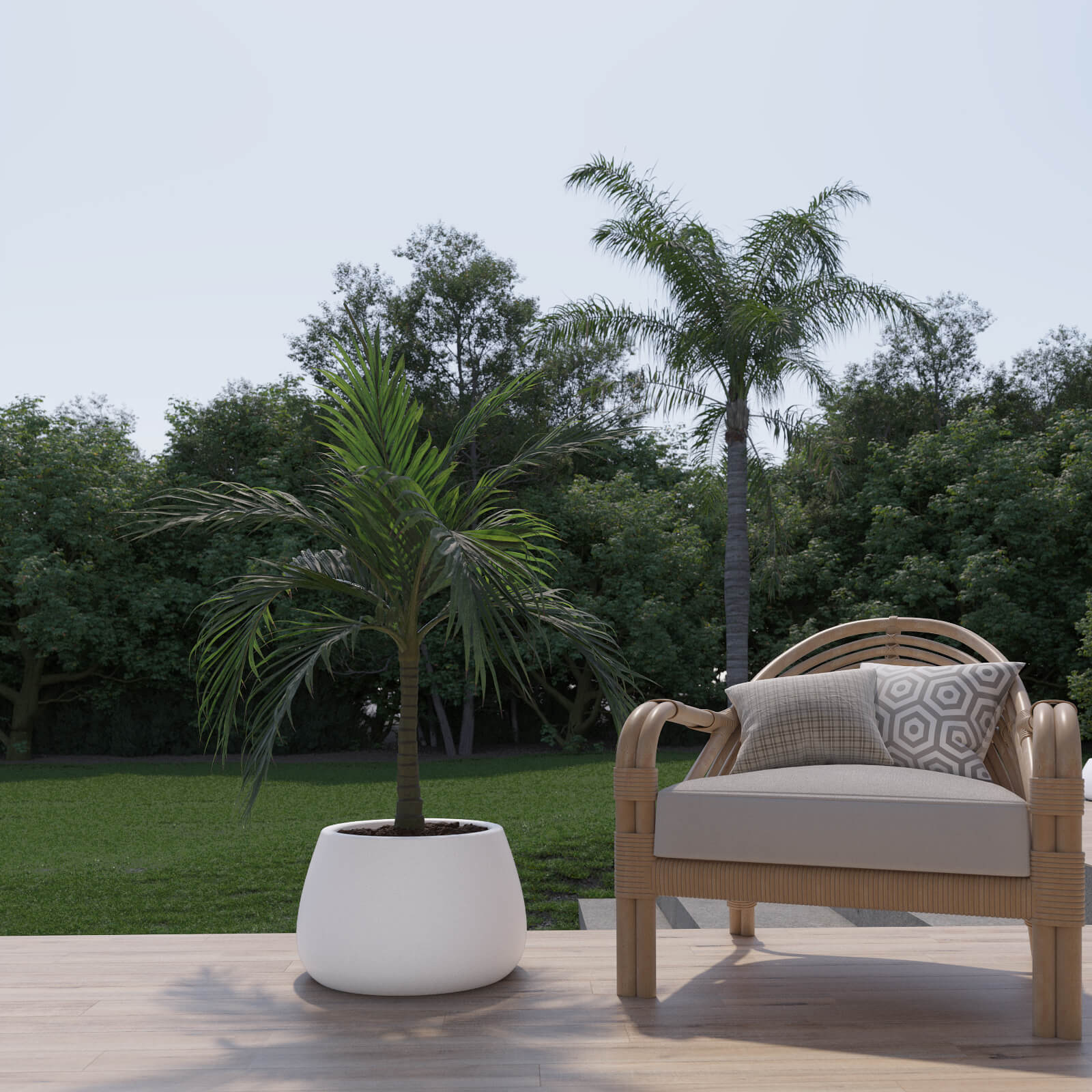 Maceta de plástico Amalfi Batea 50 Blanco 1