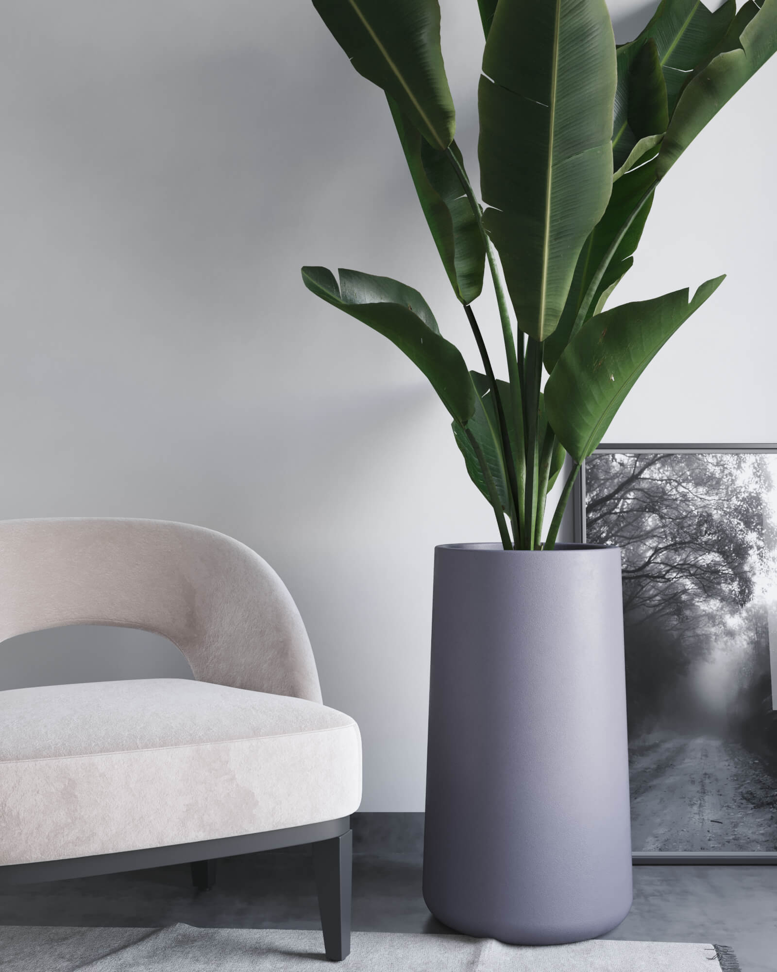 Maceta de plastico Gota 70 color gris grafito 1