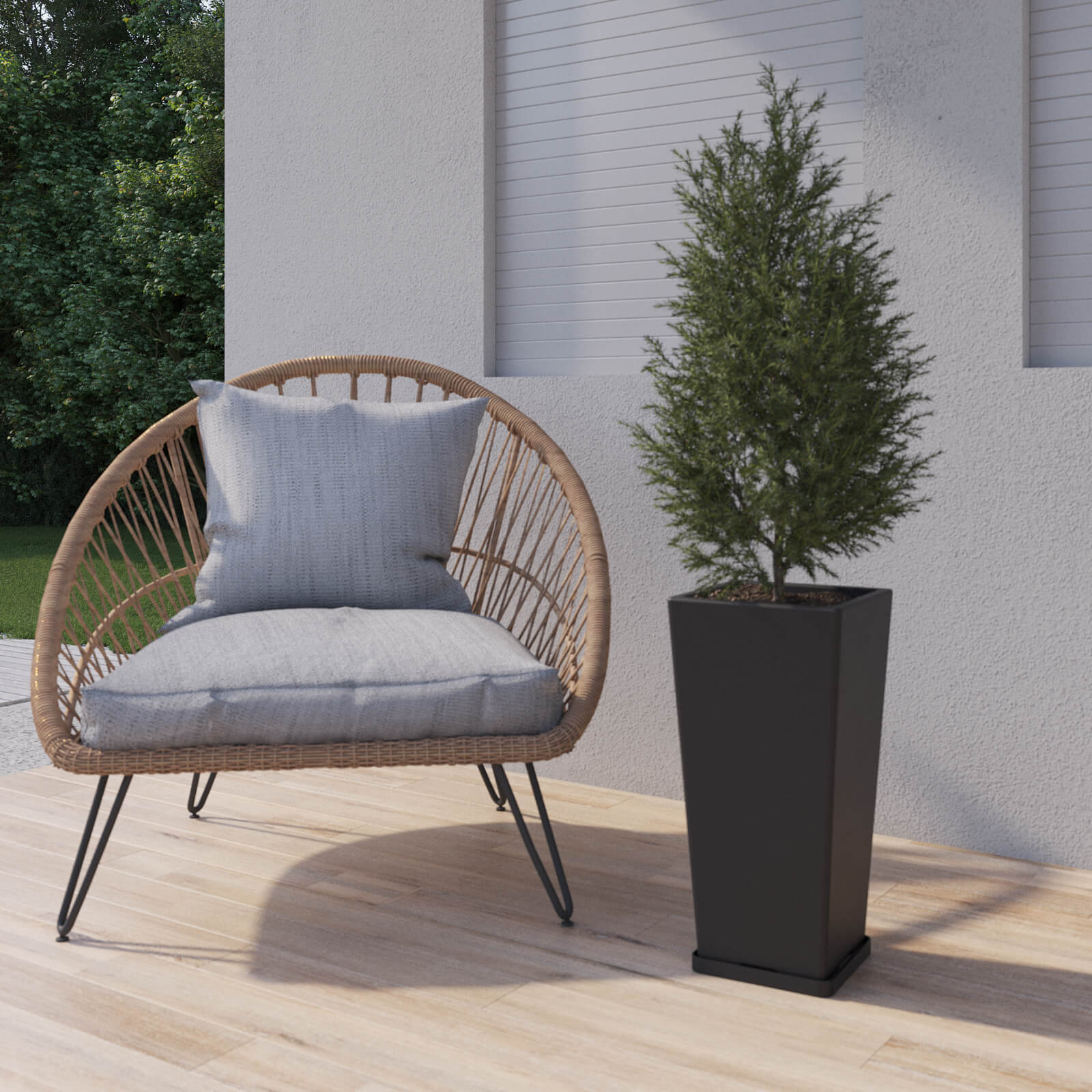 Maceta de plastico Piramidal 55 color negro 1