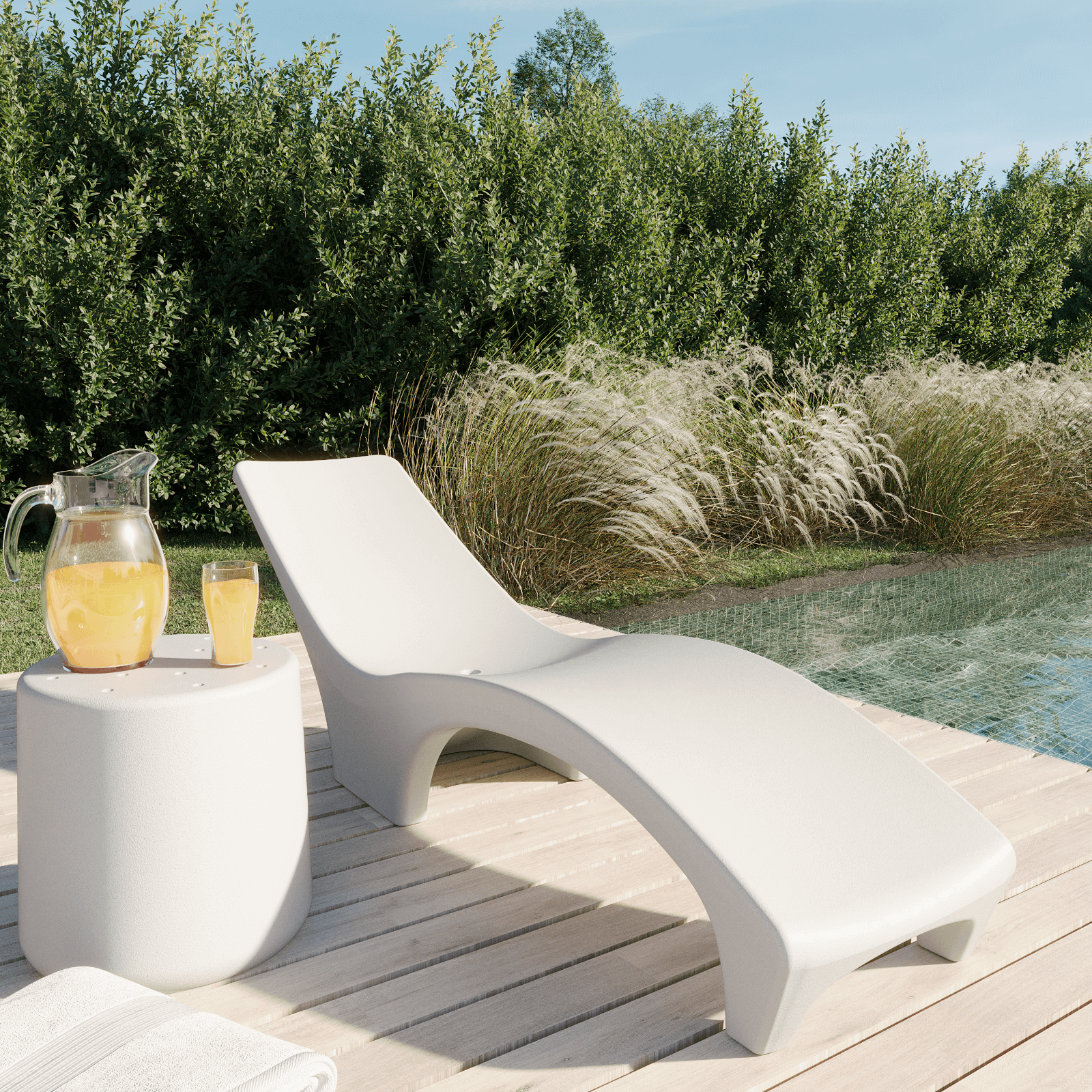 REPOSERA DE PLASTICO PARA PISCINA COLOR BLANCO 1