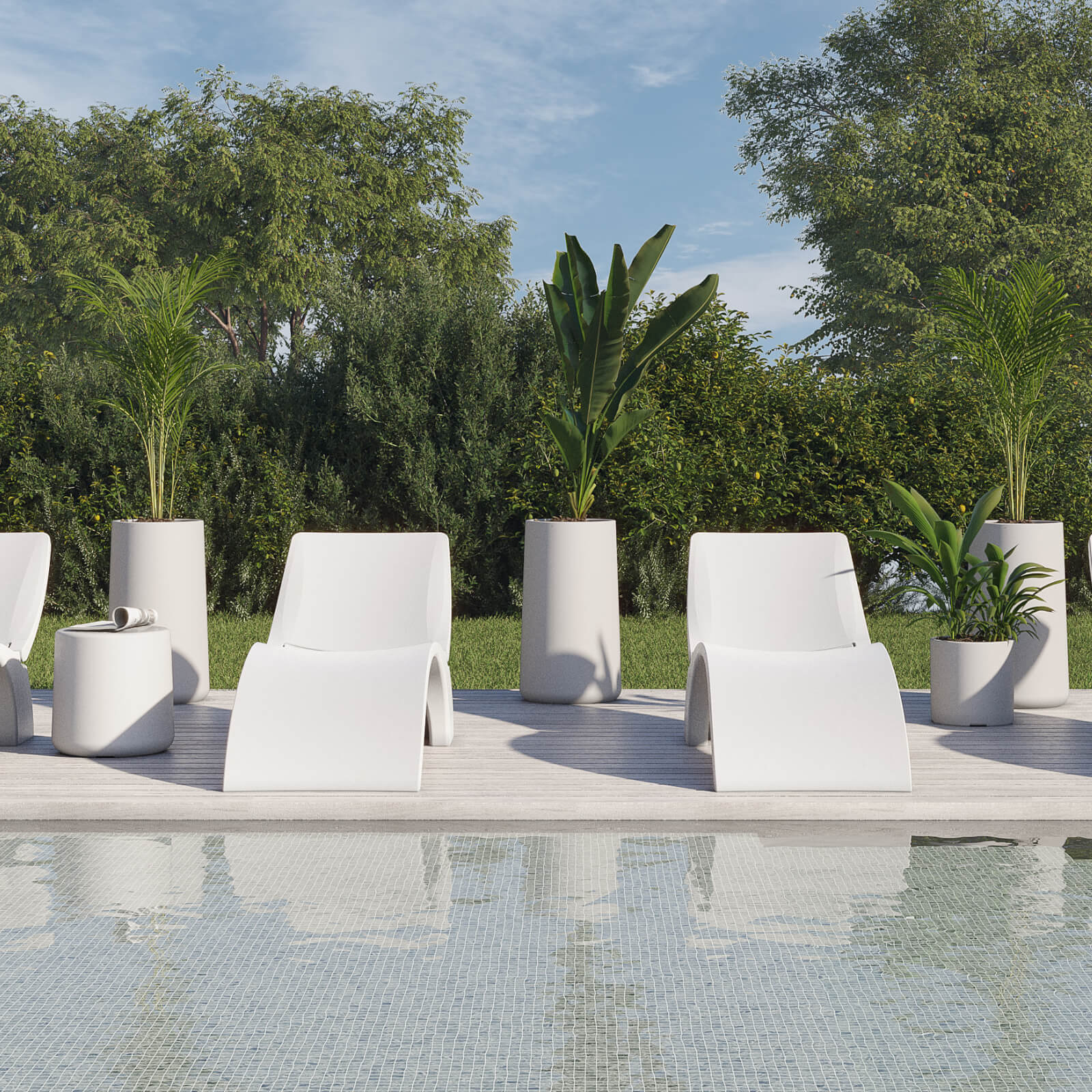 Reposera de plastico para pileta Amalfi Confort 3