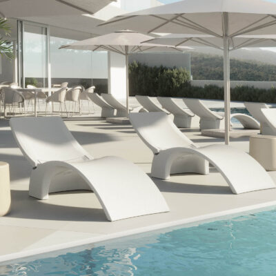 Set 2 Reposeras Camastro Amalfi Confort Color Blanco