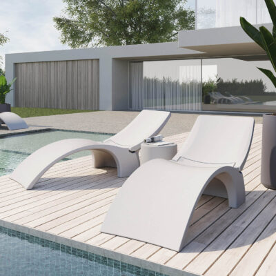 Set 2 Reposeras Camastro Amalfi Confort Con Mesa De Regalo